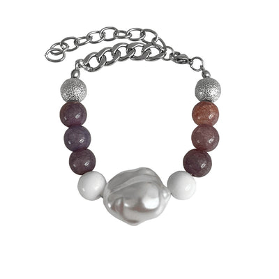 Irregular Pearl Stitching Stone Bracelet